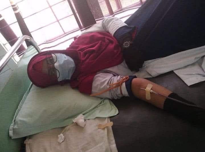 Blood donation drive, person donating blood