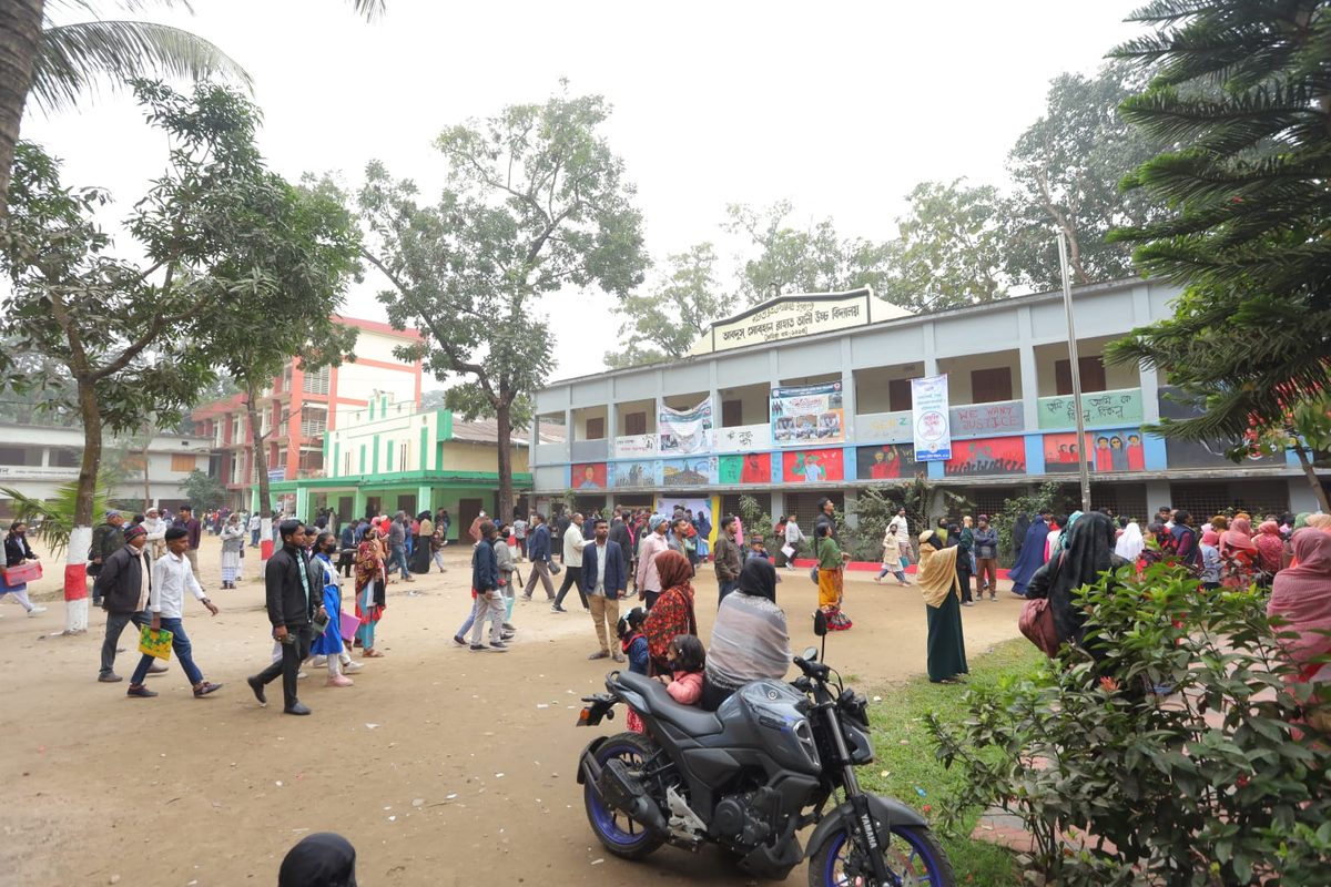Community gathering at school campus